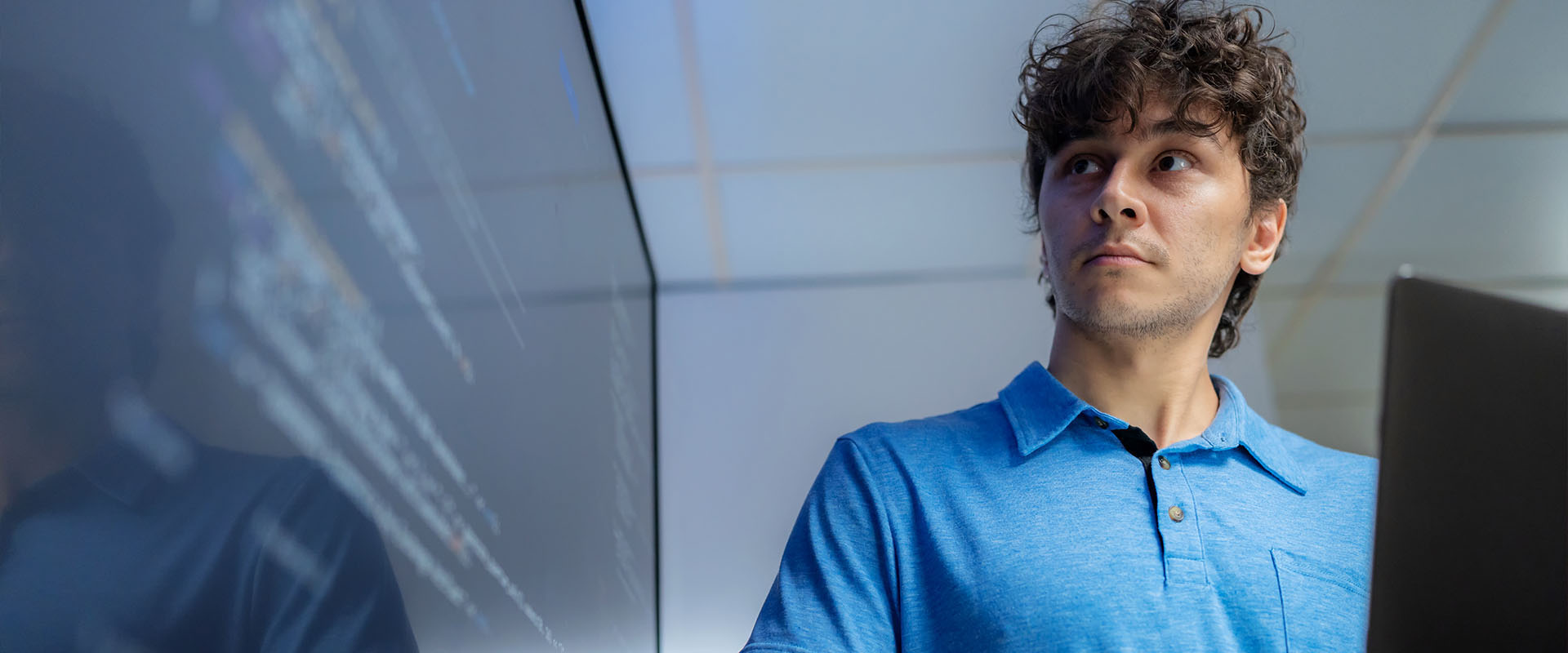 Male AI developer working